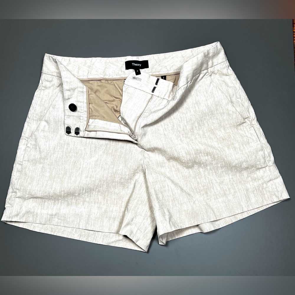 Theory Women High Waist Shorts - Light Beige